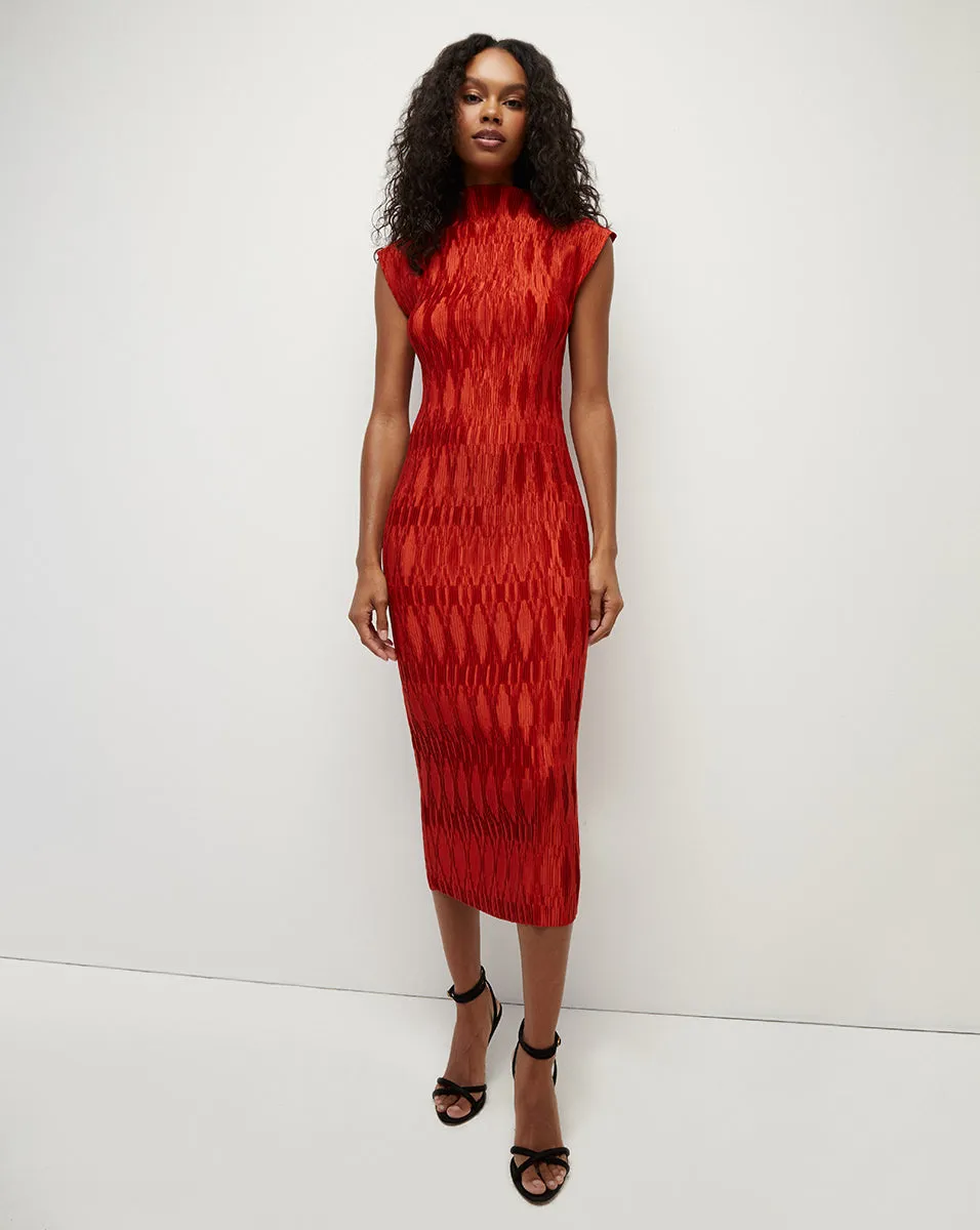 Gramercy Pleated Satin Dress