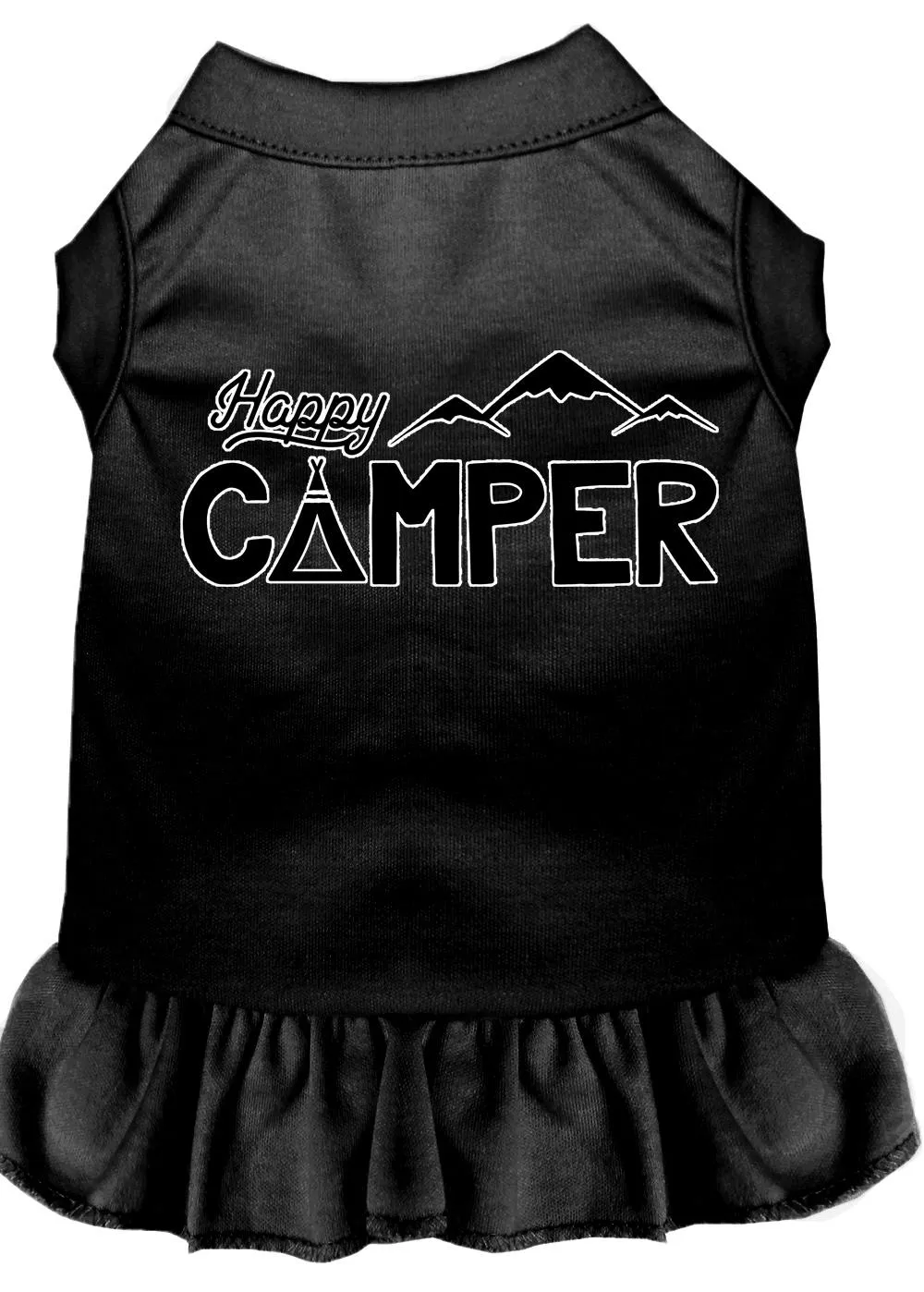 Happy Camper Screen Print Dog Dress Black Xl (16)