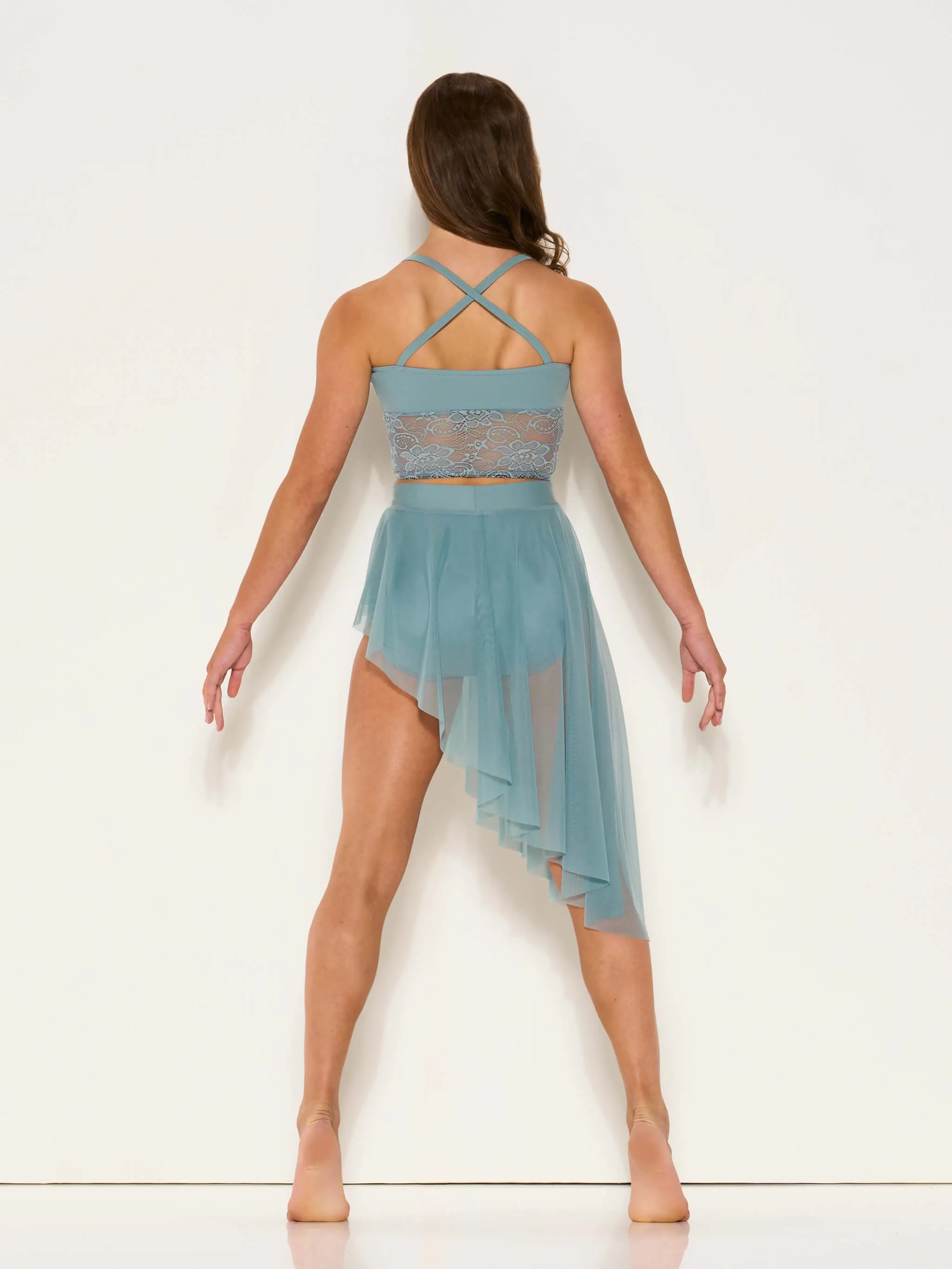 Asymmetrical Skirt with Hearts Wide Open Pattern