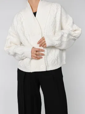 Ivory Double Breasted Cardigan
