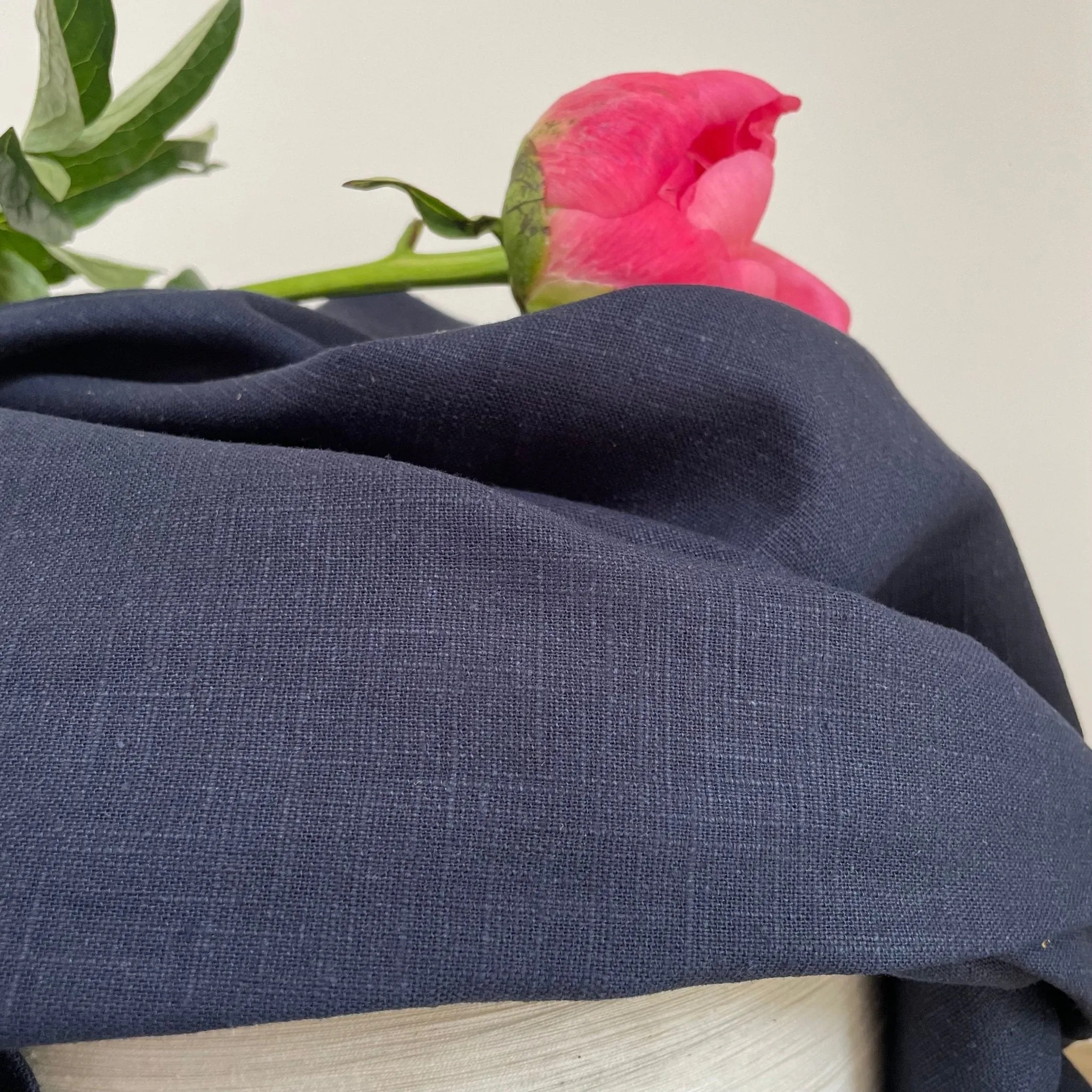 Jupe Rachelle lin bleu marine - 1m de hauteur