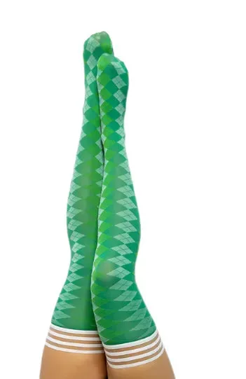 KIXIES PAR 4 - GREEN ARGYLE SIZE A