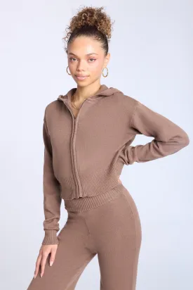 Knit Zip-Up Hoodie