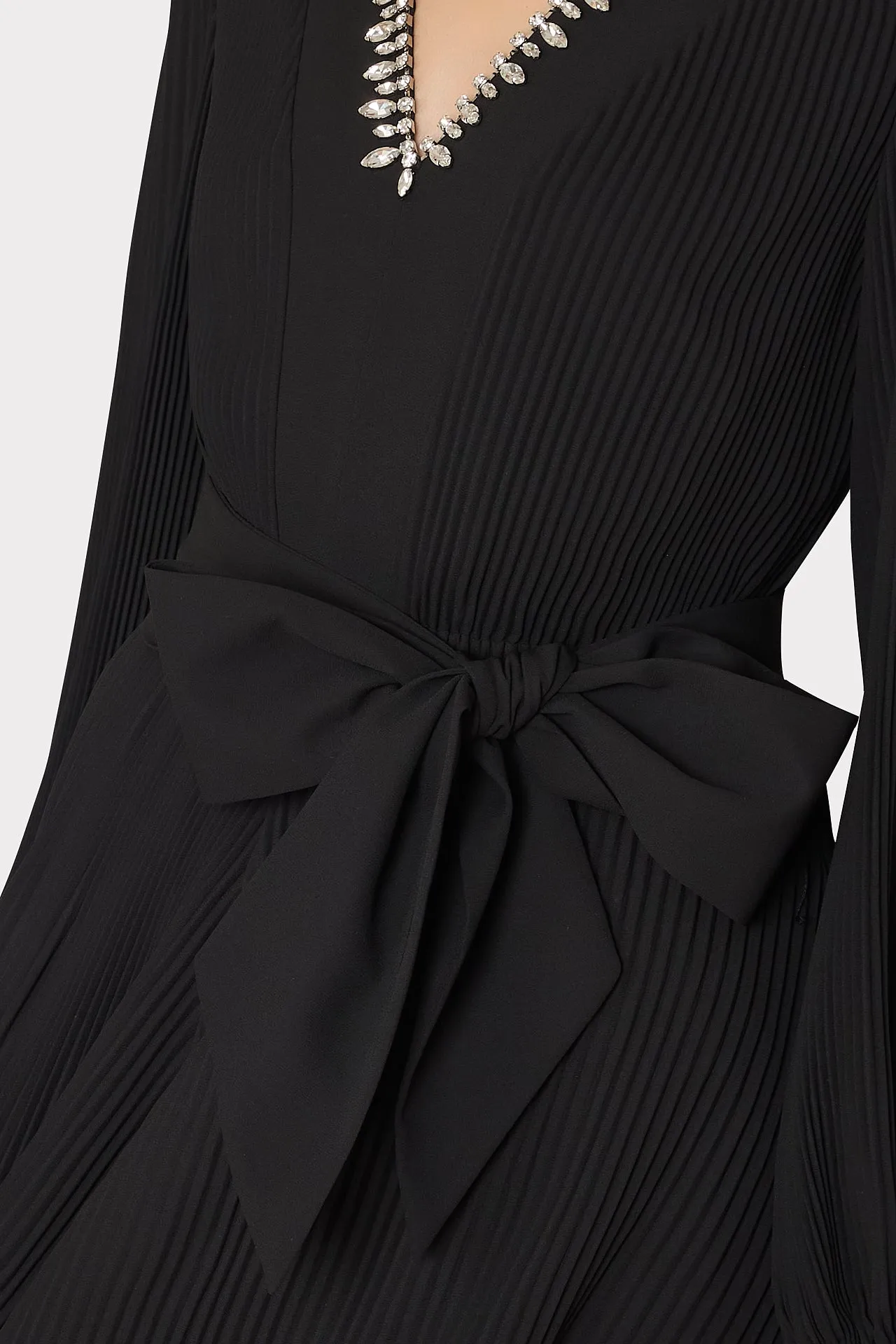 Liv Crystal Embellished Pleated Dress