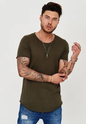 Longline T-Shirt Khaki 7103