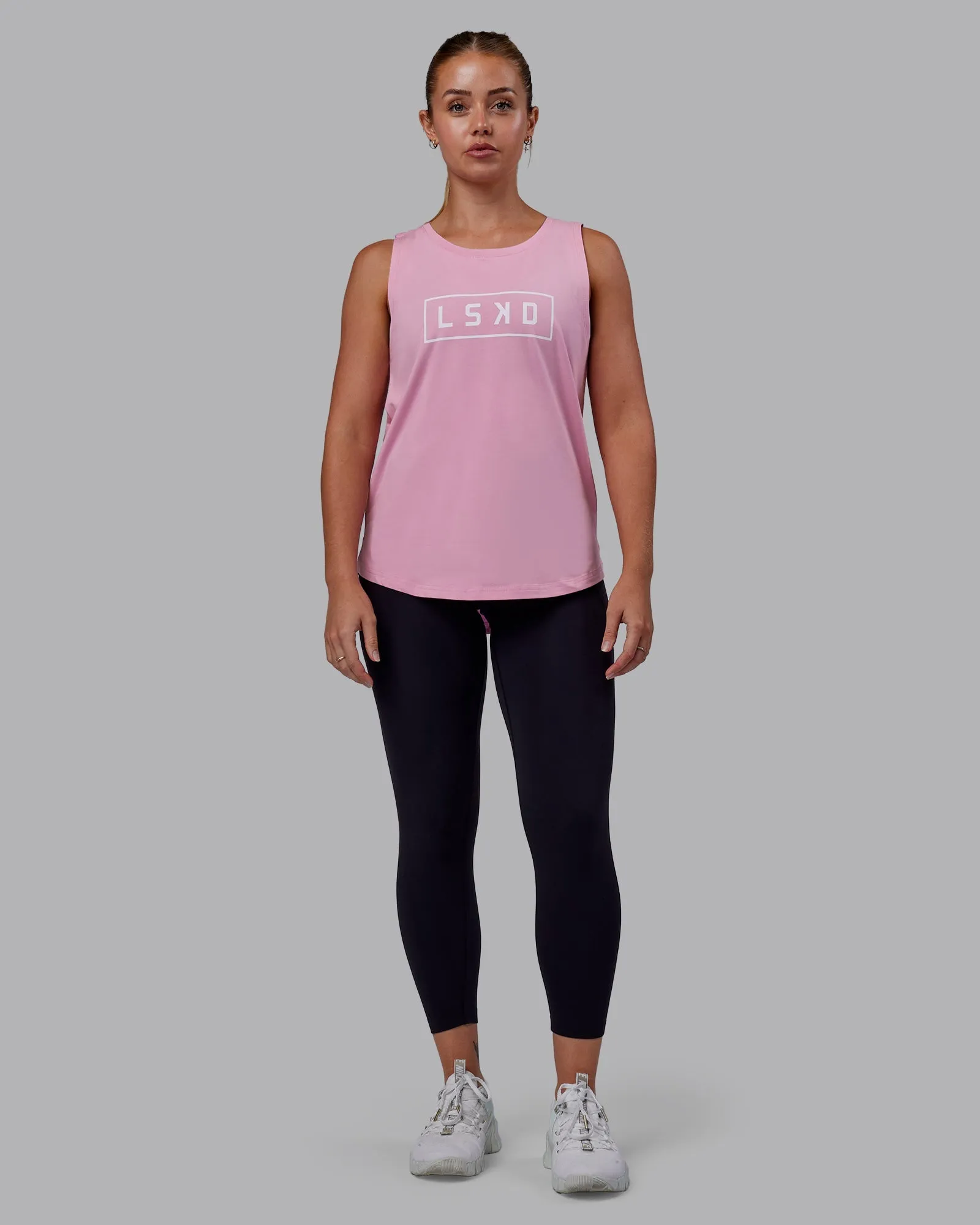 Luna FLXCotton Longline Tank - Bubblegum-White