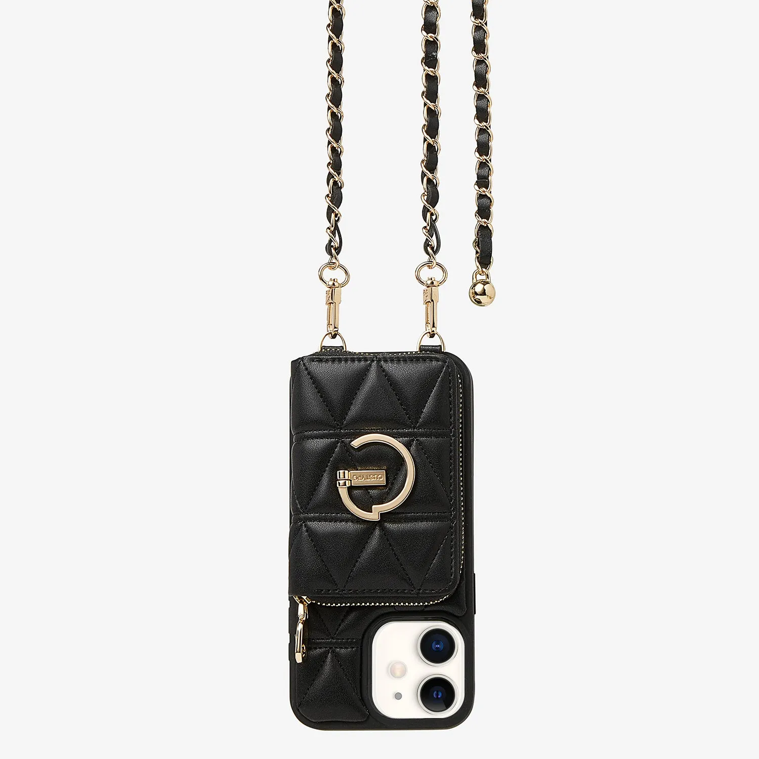 LuxeCharm- Triangle Argyle Phone Case with Adjustable Chain Strap