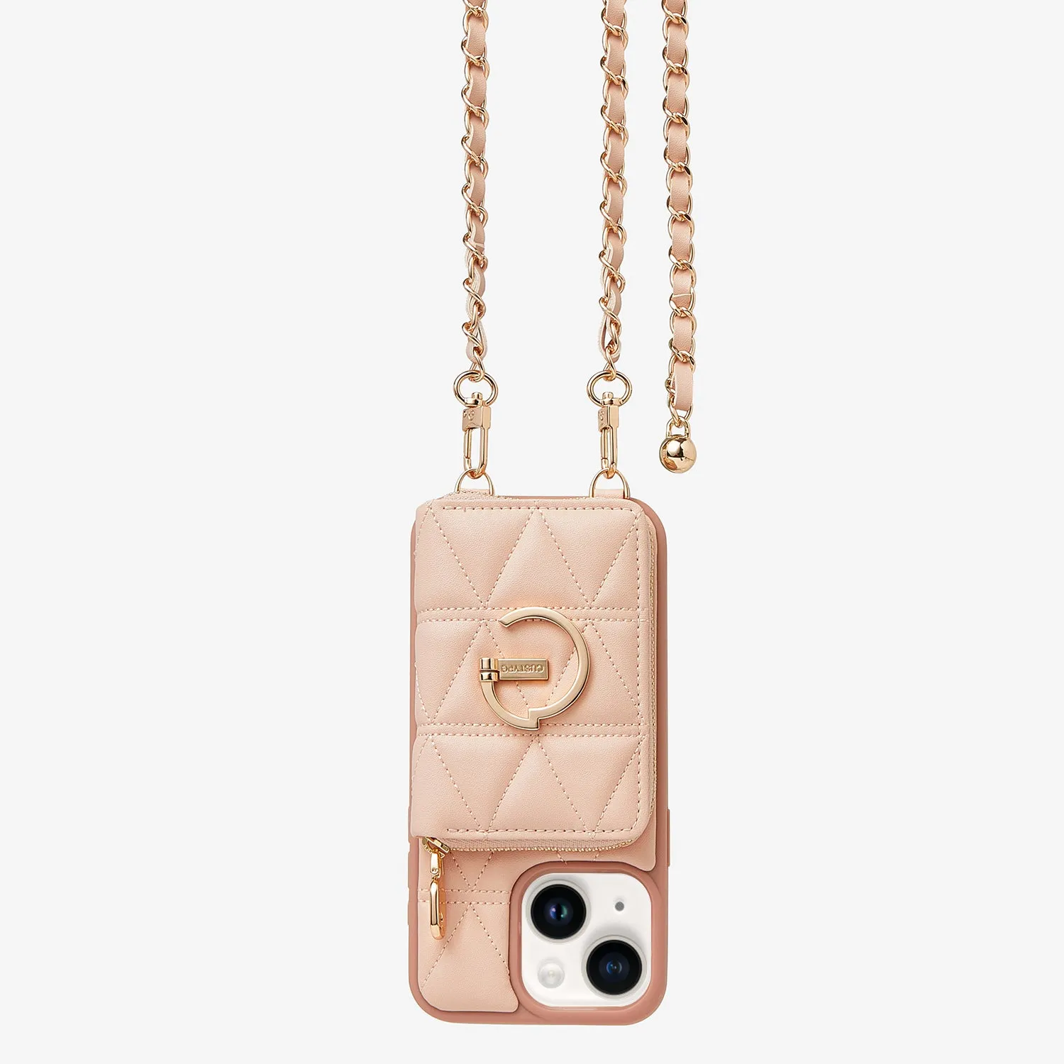 LuxeCharm- Triangle Argyle Phone Case with Adjustable Chain Strap