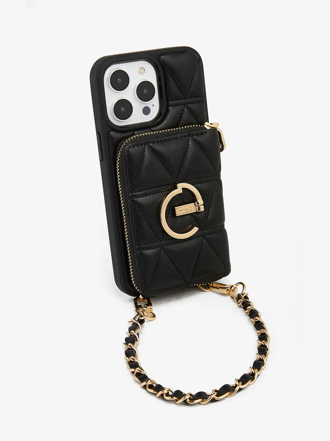 LuxeCharm- Triangle Argyle Phone Case with Adjustable Chain Strap