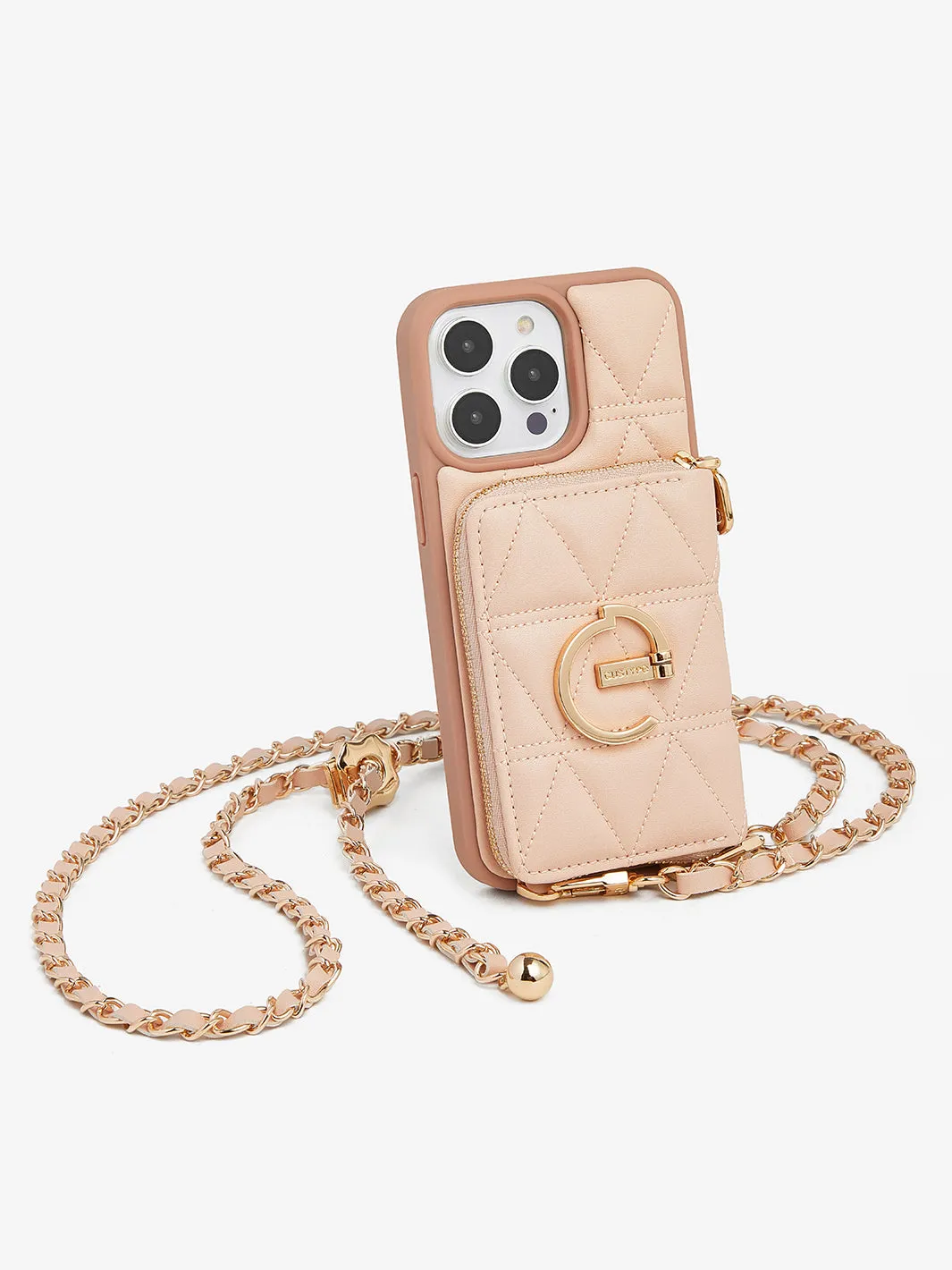 LuxeCharm- Triangle Argyle Phone Case with Adjustable Chain Strap