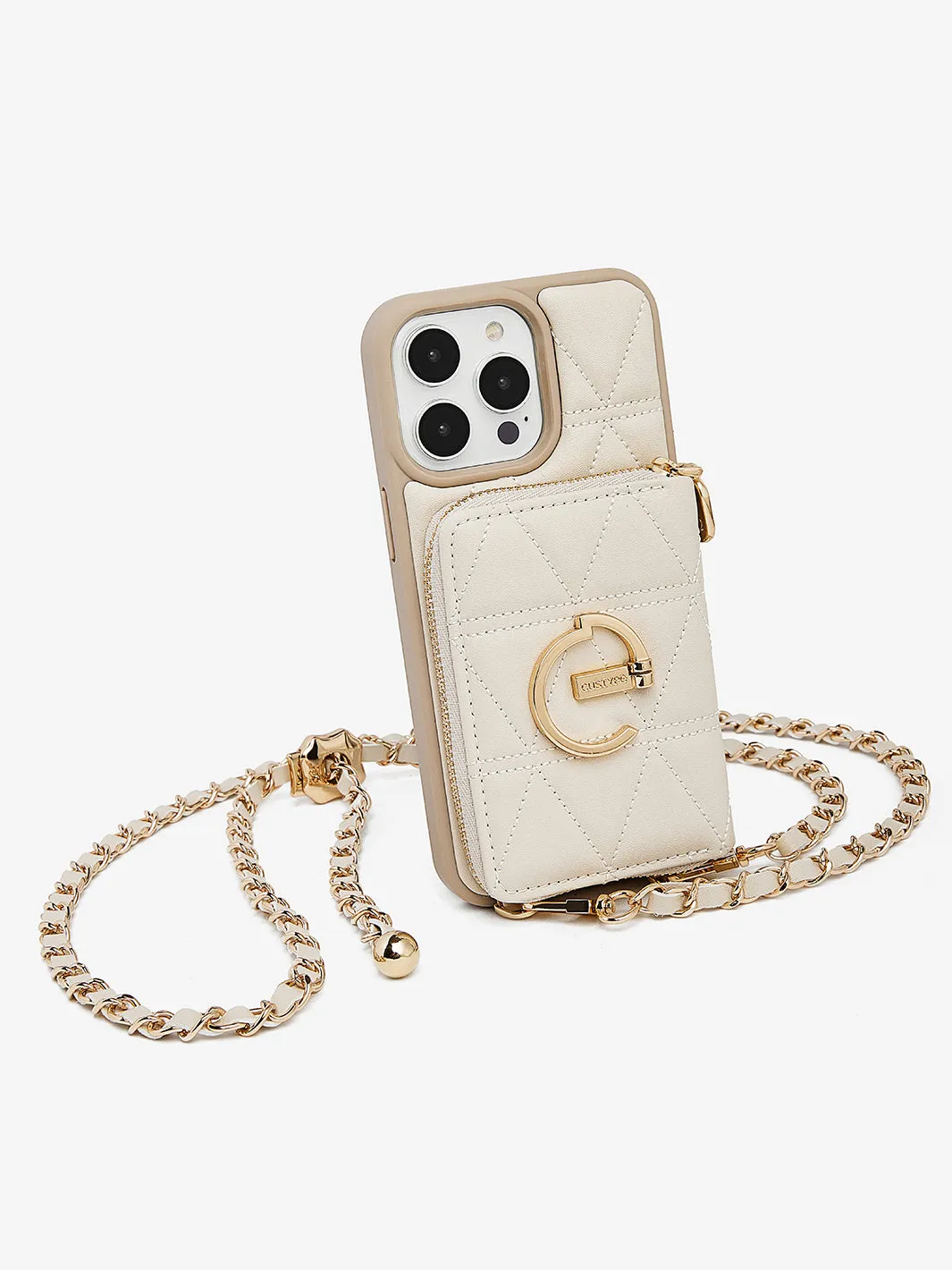 LuxeCharm- Triangle Argyle Phone Case with Adjustable Chain Strap