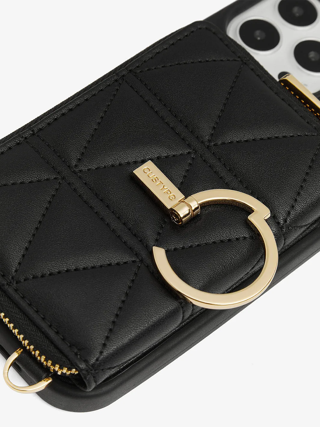 LuxeCharm- Triangle Argyle Phone Case with Adjustable Chain Strap