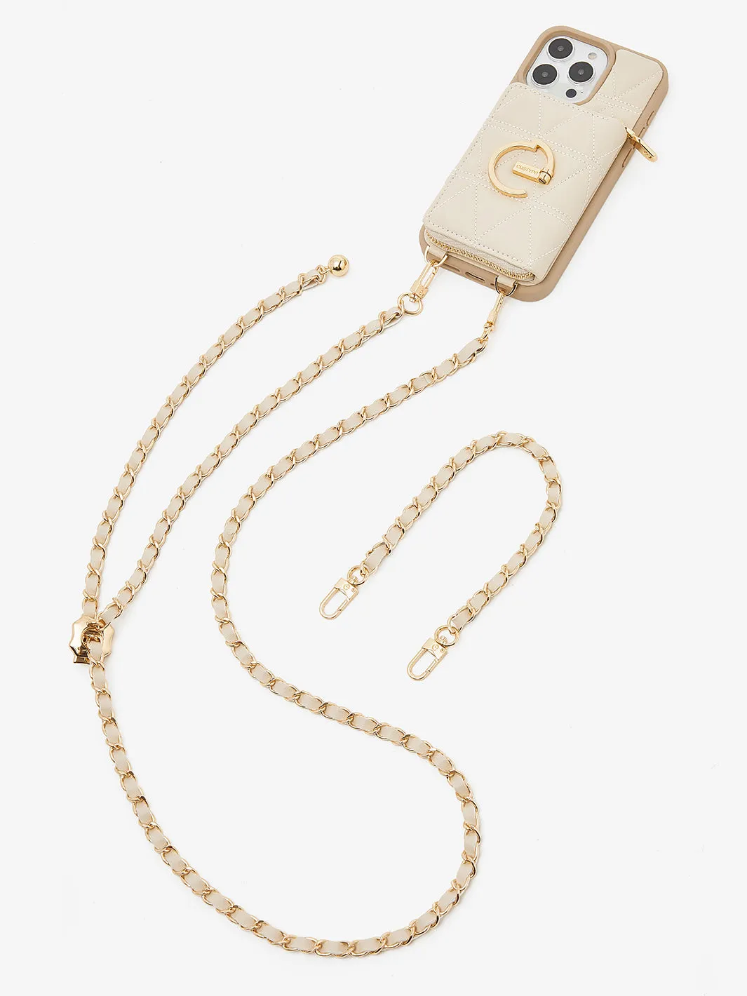 LuxeCharm- Triangle Argyle Phone Case with Adjustable Chain Strap