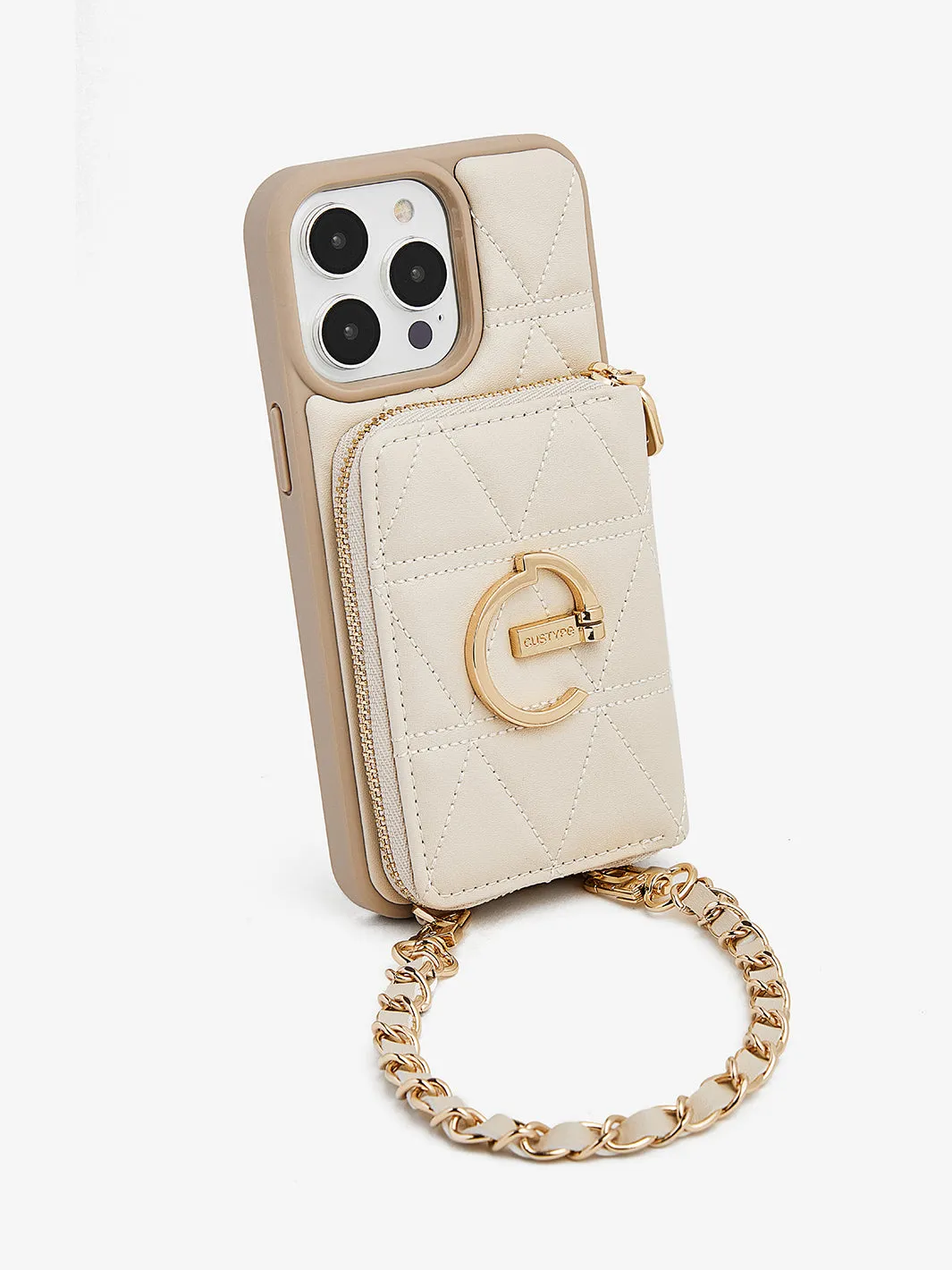 LuxeCharm- Triangle Argyle Phone Case with Adjustable Chain Strap