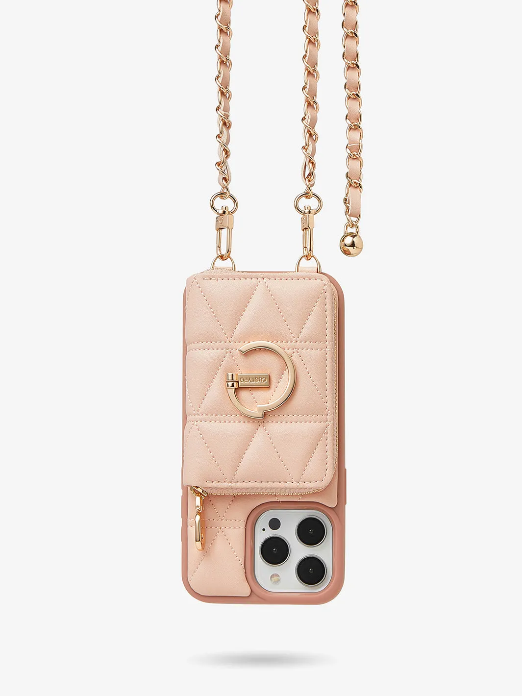 LuxeCharm- Triangle Argyle Phone Case with Adjustable Chain Strap