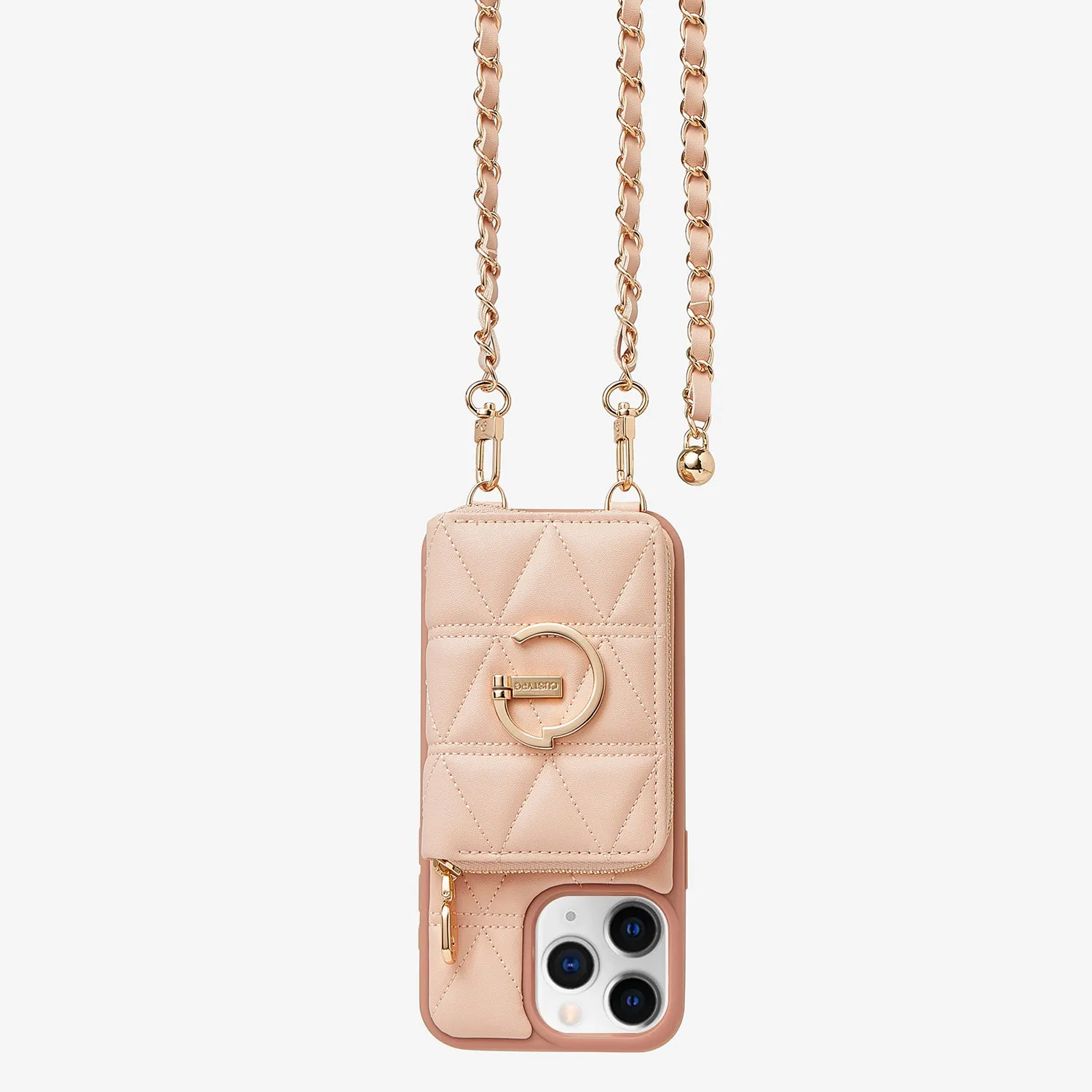 LuxeCharm- Triangle Argyle Phone Case with Adjustable Chain Strap