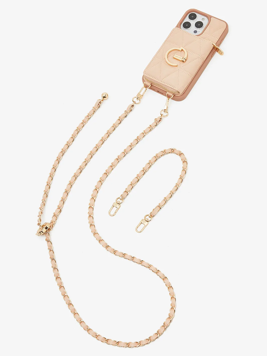 LuxeCharm- Triangle Argyle Phone Case with Adjustable Chain Strap