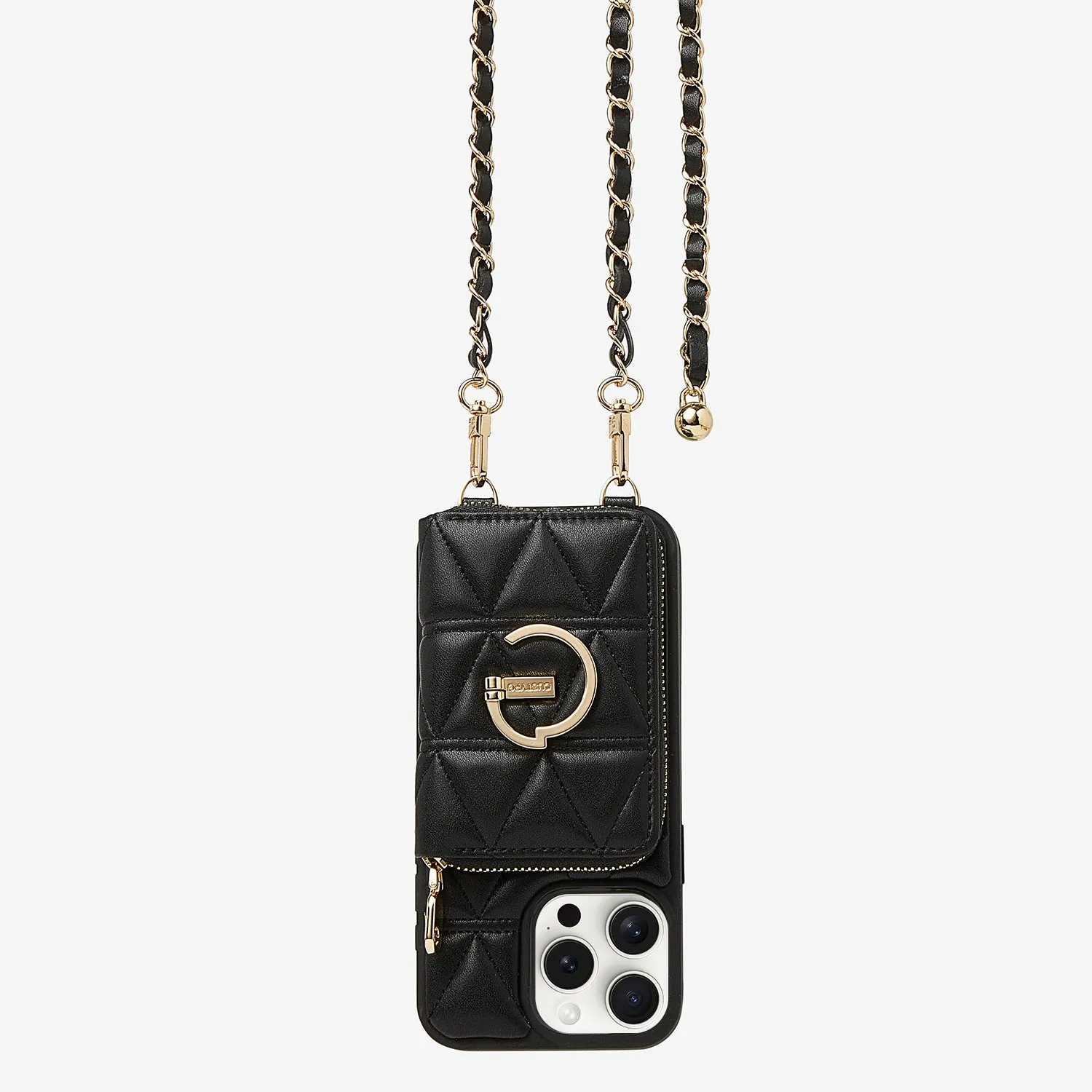 LuxeCharm- Triangle Argyle Phone Case with Adjustable Chain Strap