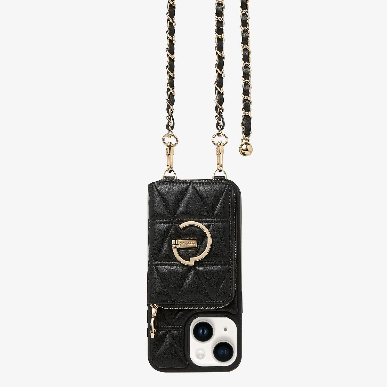 LuxeCharm- Triangle Argyle Phone Case with Adjustable Chain Strap