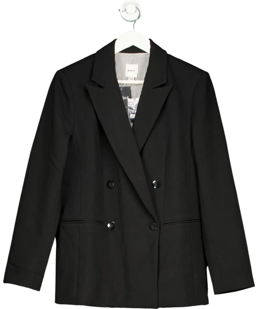 Maeve Black Double Breasted Blazer UK S