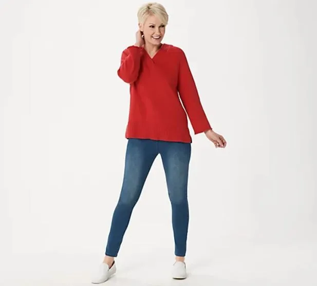 Martha Stewart Hooded Pullover Sweater Medium White
