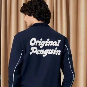 Mesh Double Knit Logo Back Full Zip Jacket