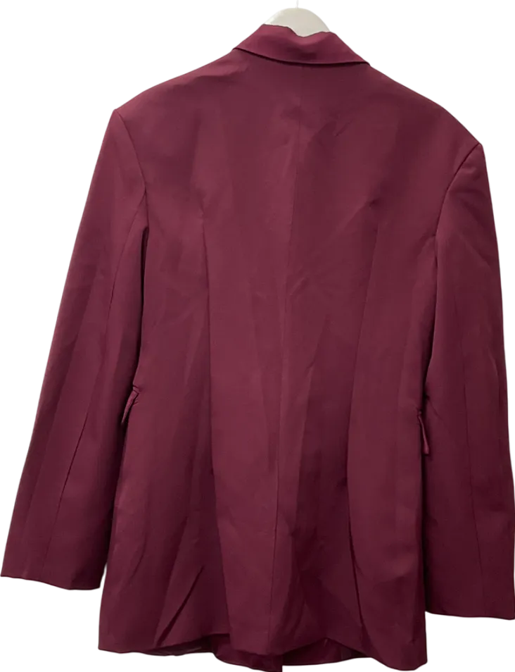 Missguided Purple Tailored Double Breasted Long Sleeve Solid Tux Mini Dress UK L