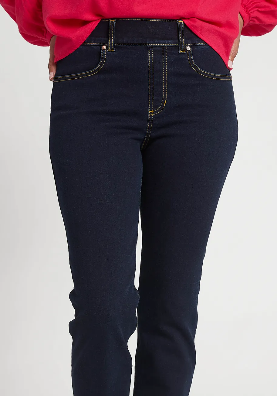 Mission High-Rise Denim | Straight (Contrast Dark Indigo)