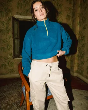 Navy Cropped Polar Sweater