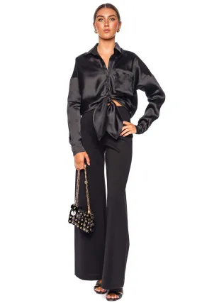No Olvidas Tie Front Silk Organza Blouse