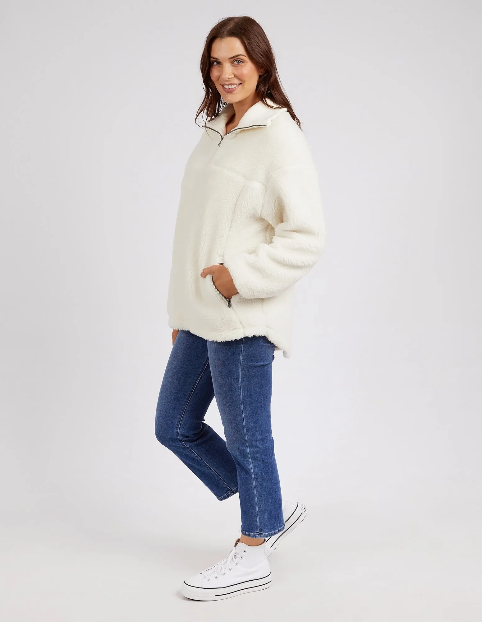 North 1/4 Zip Fleece Pearl