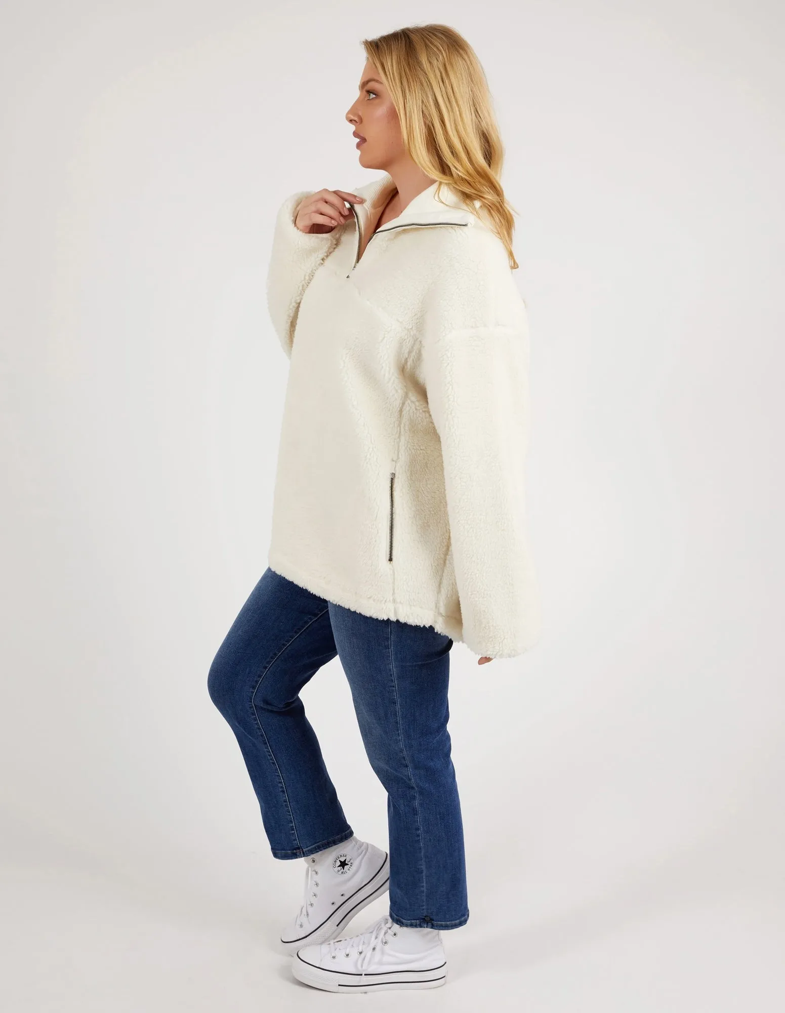 North 1/4 Zip Fleece Pearl