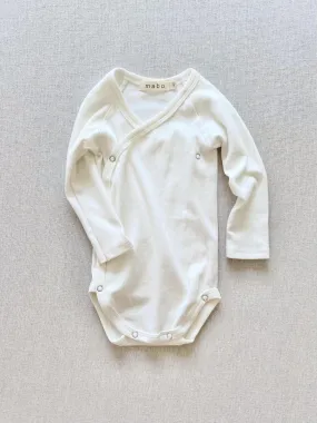 organic cotton wrap onesie - bright white