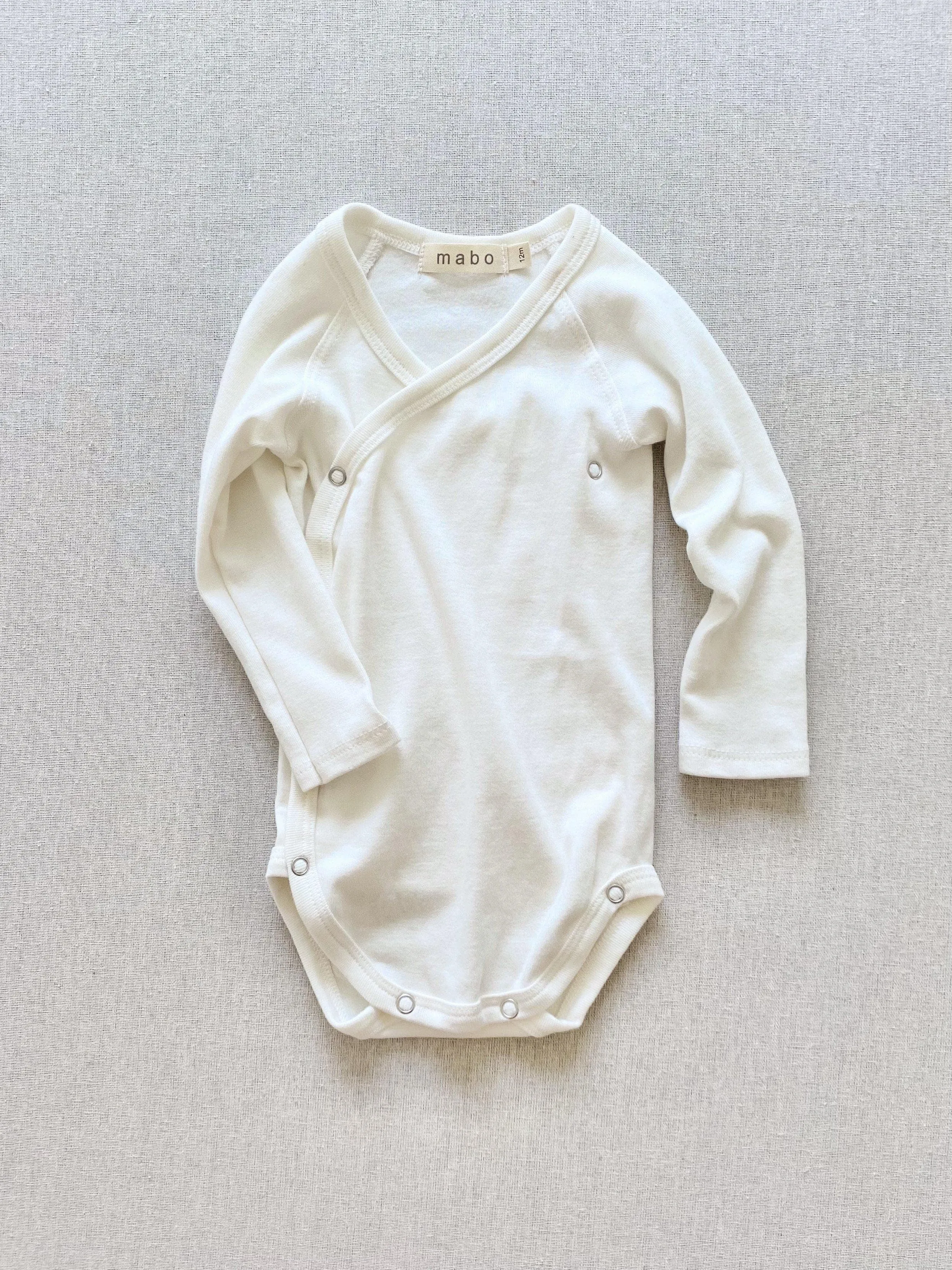 organic cotton wrap onesie - bright white