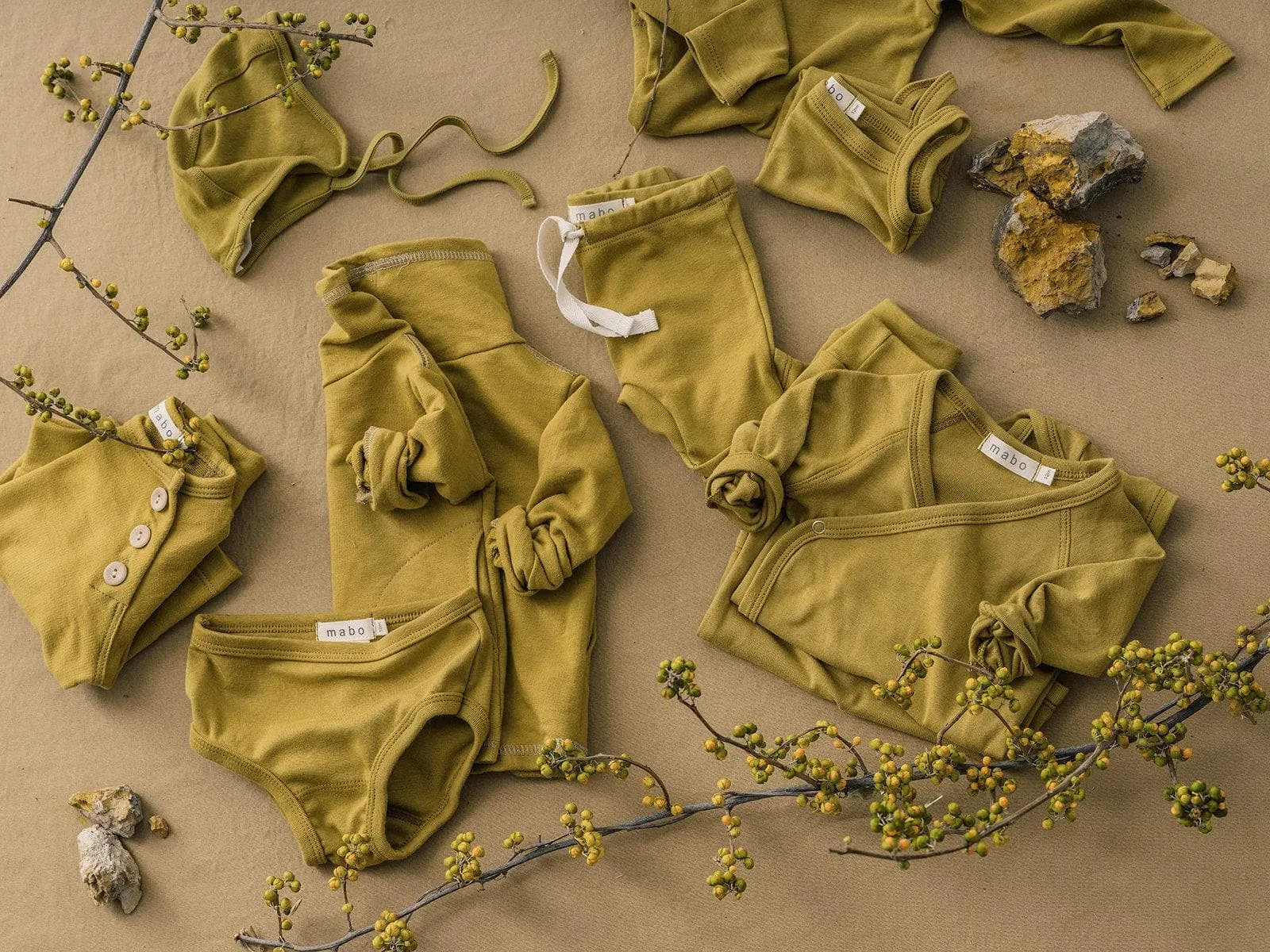 organic cotton wrap onesie - chartreuse