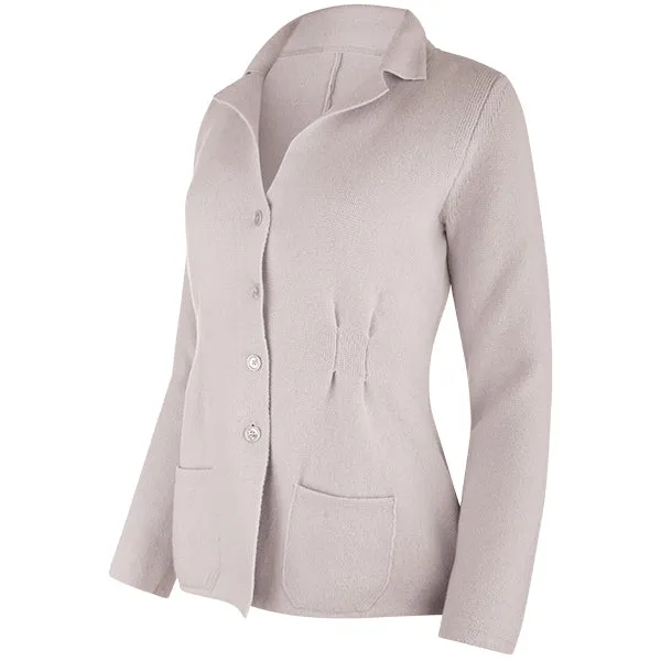 Pleated Front Blazer in Sand