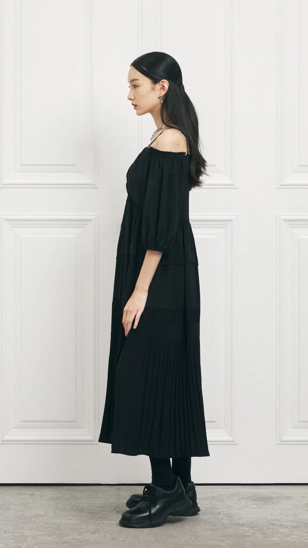 Pleated Midi Dress