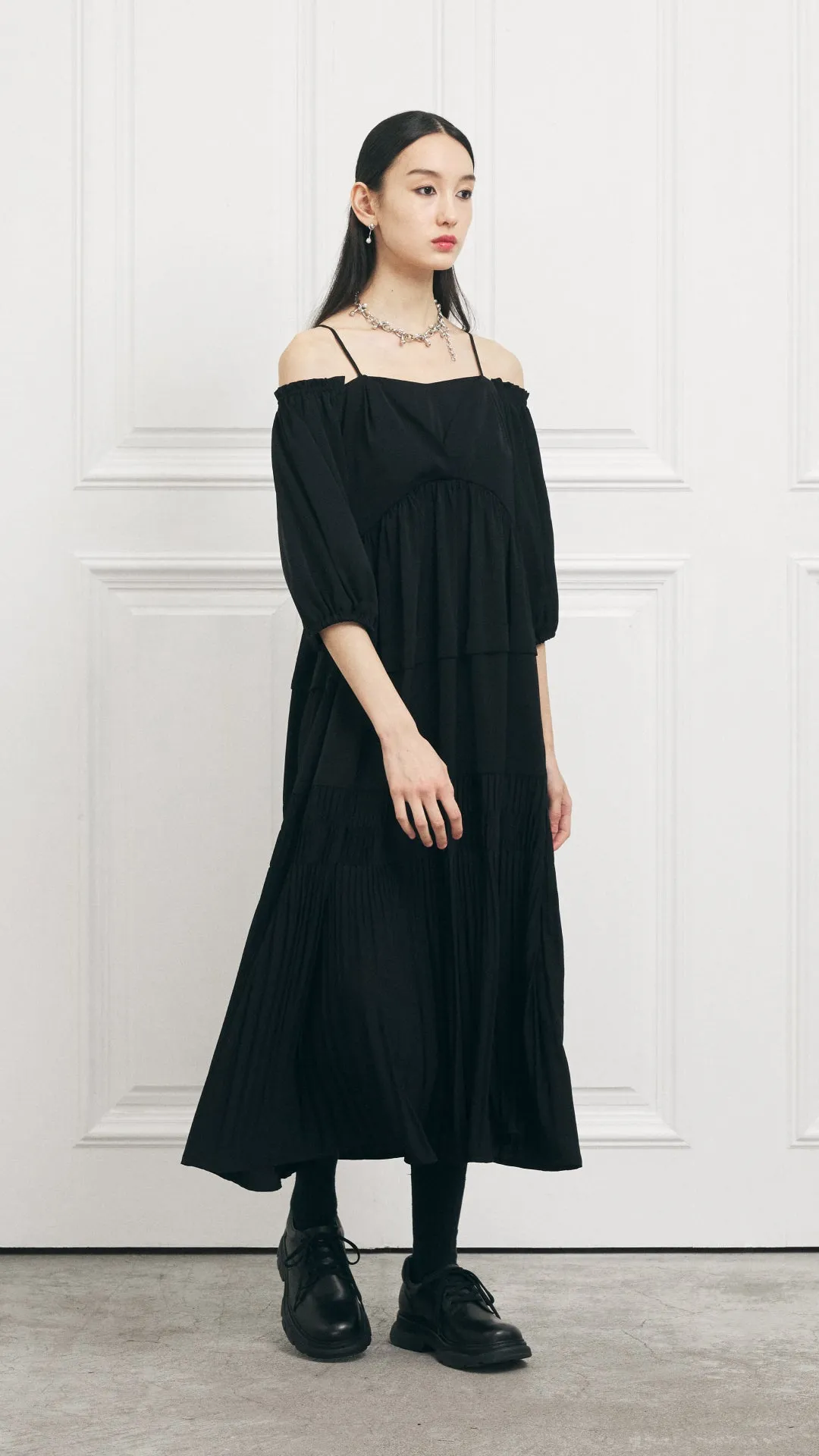 Pleated Midi Dress