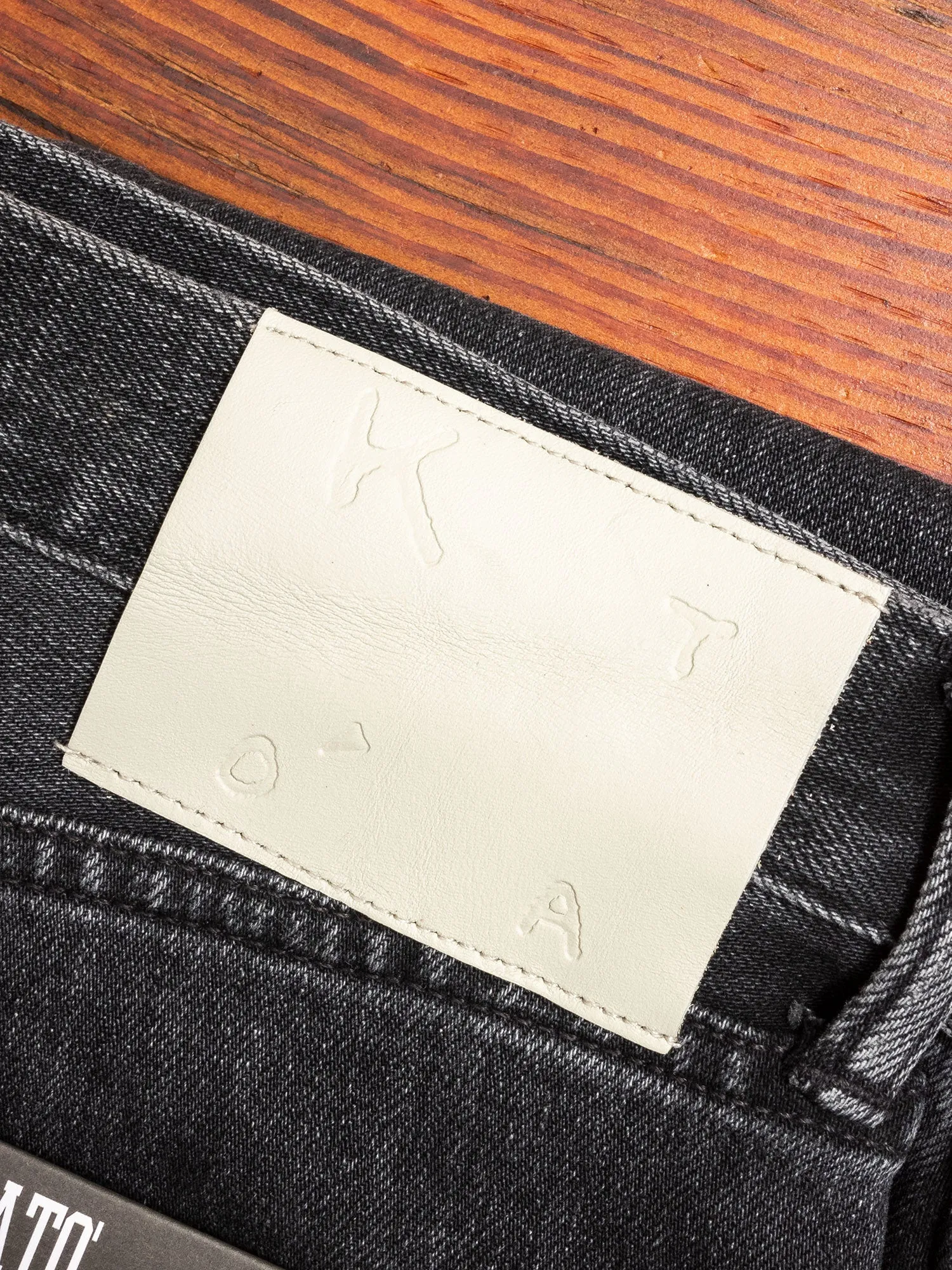 "Noel" 14oz Washed Black Stretch Selvedge Denim - Scissors Slim Tapered