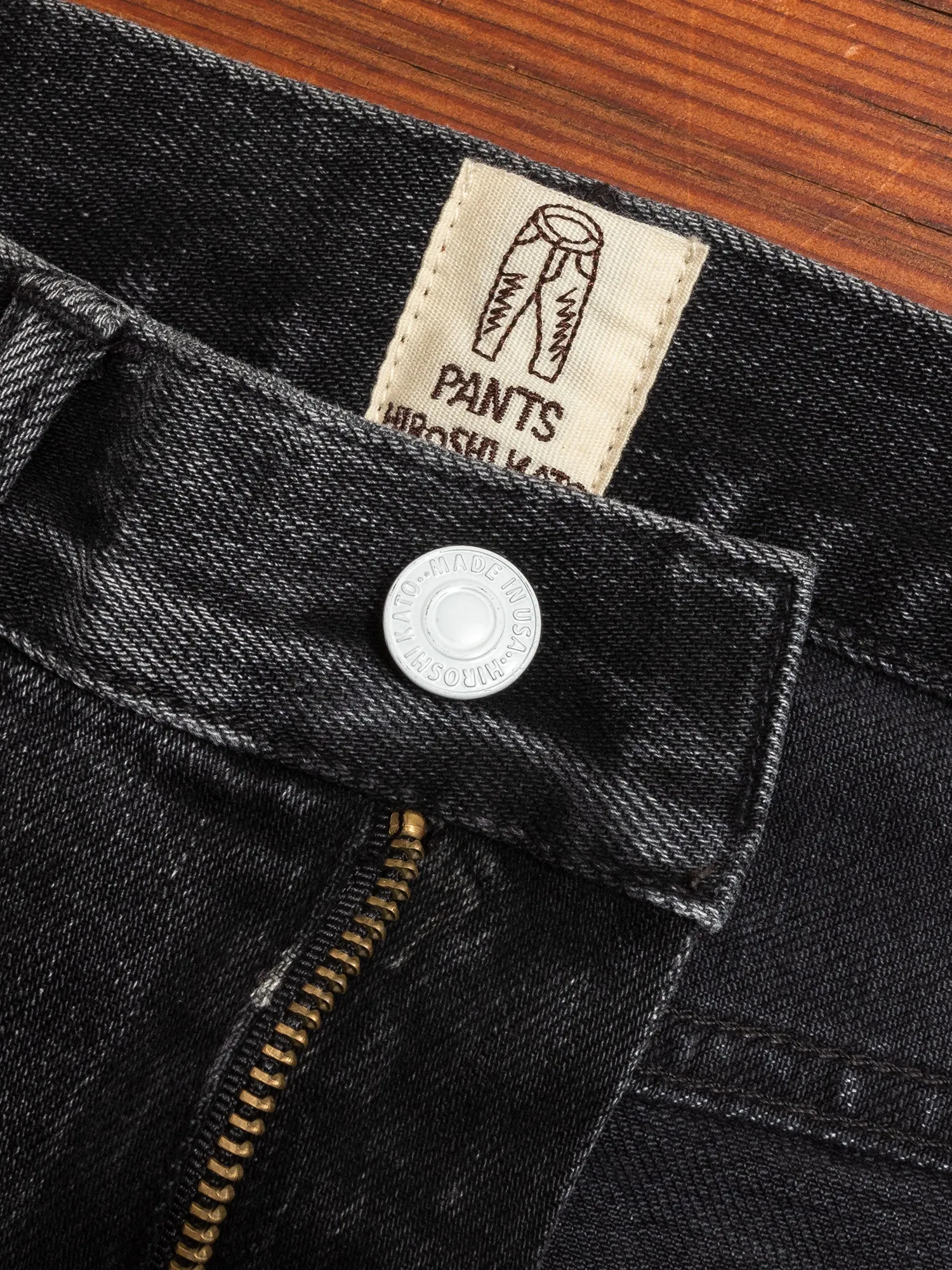 "Noel" 14oz Washed Black Stretch Selvedge Denim - Scissors Slim Tapered