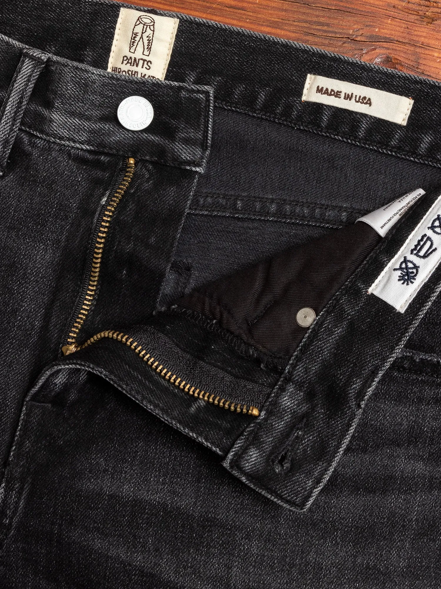 "Noel" 14oz Washed Black Stretch Selvedge Denim - Scissors Slim Tapered