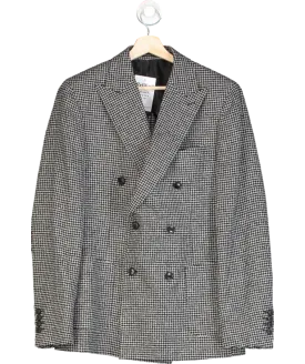 REISS Grey Grange Double-breasted Houndstooth Blazer UK 38" CHEST