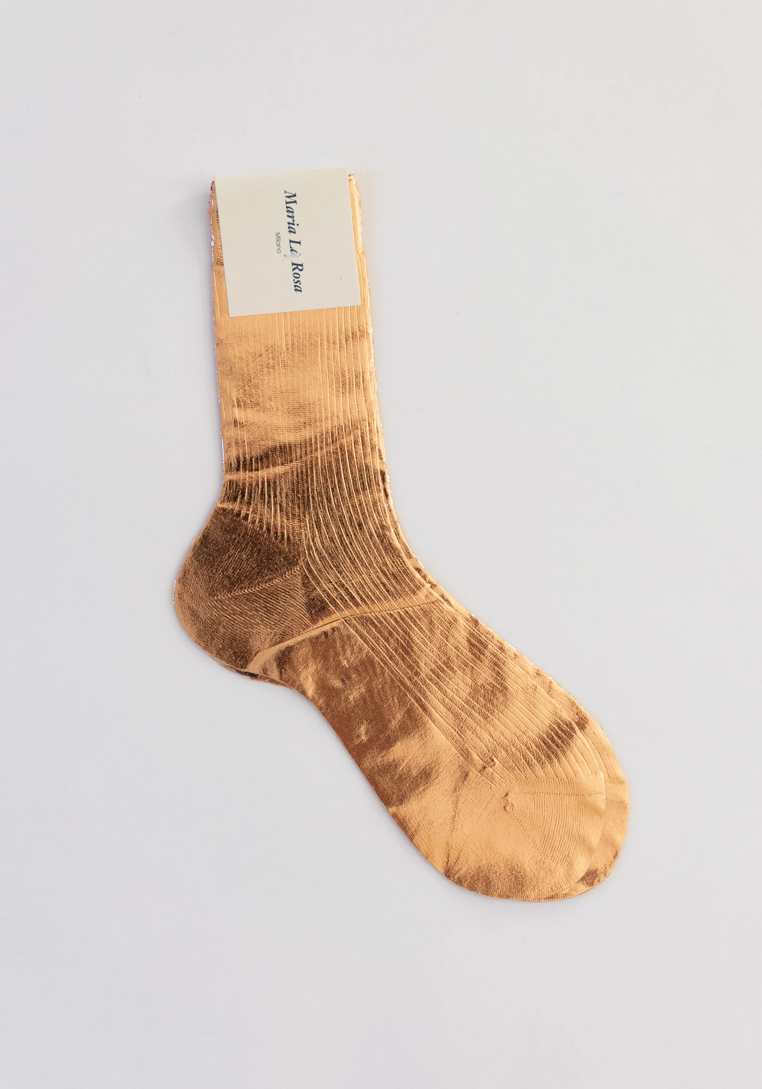 Ribbed Laminated Sock in Rosa