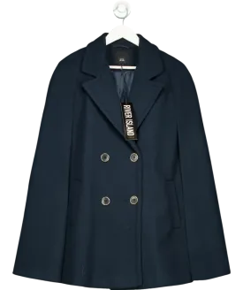 River Island Blue Double Breasted Sleeveless Blazer Jacket Navy UK XS