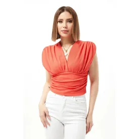 Rust Double Breasted Top