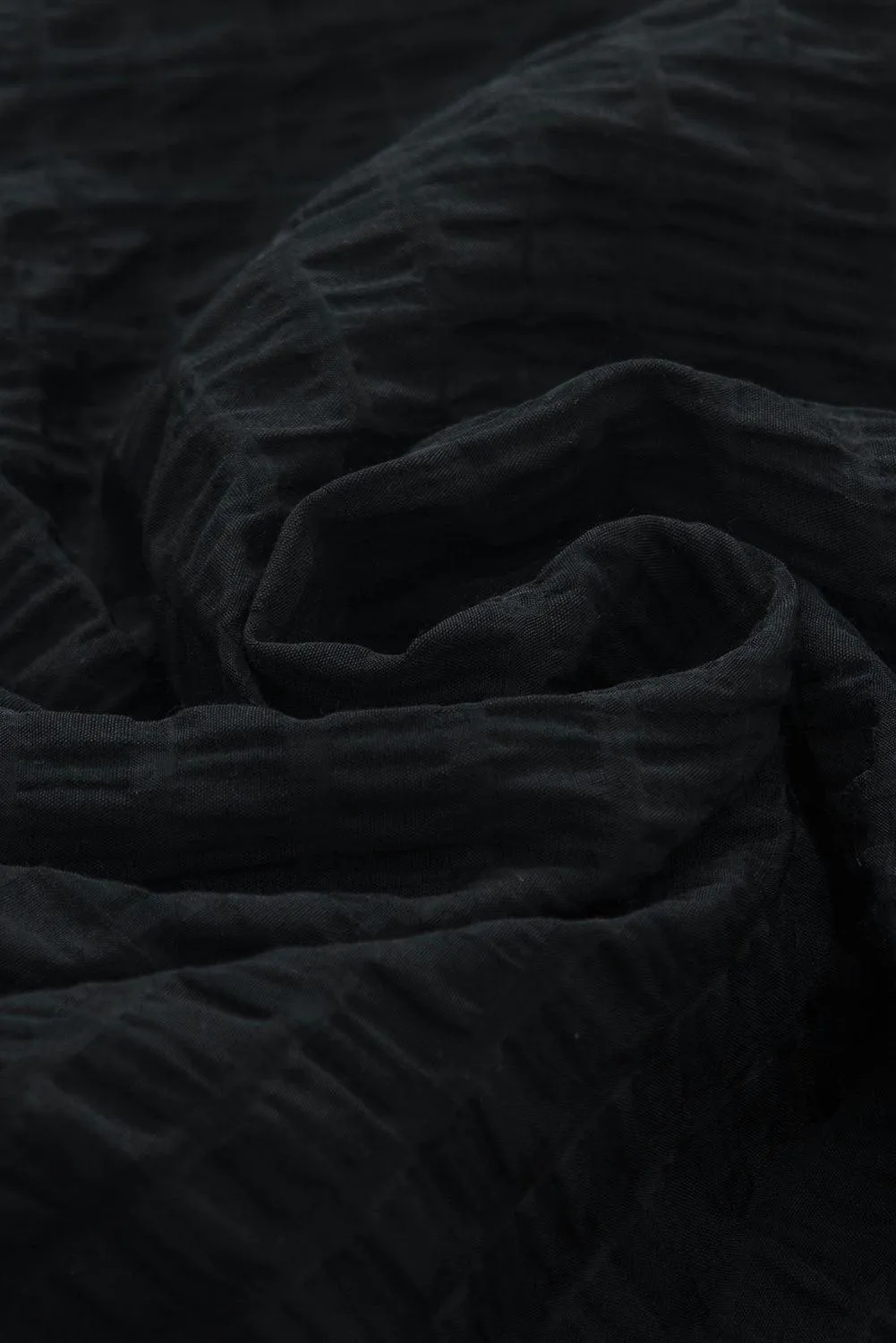 Sara Black Ruffled Hollowed Blouse