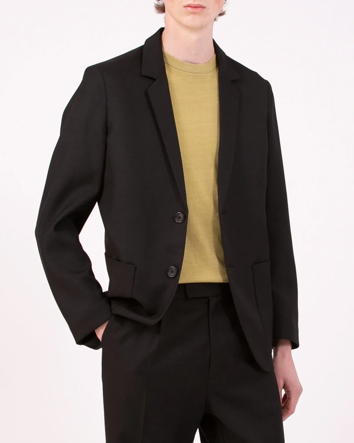 Single Breasted Jacket - Black Sharkskin