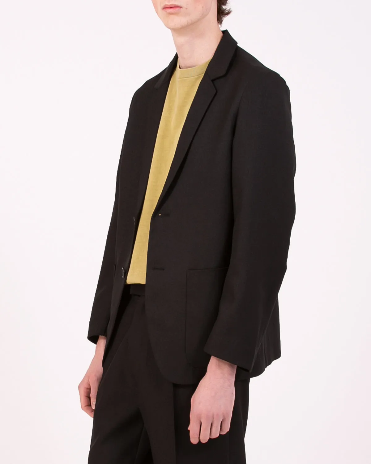 Single Breasted Jacket - Black Sharkskin