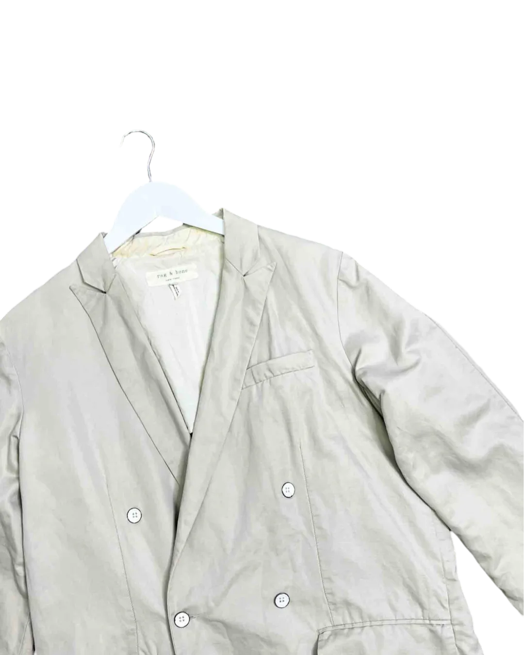 Size 8 - Rag & Bone Ecru Linen Blend Double Breasted Jacket