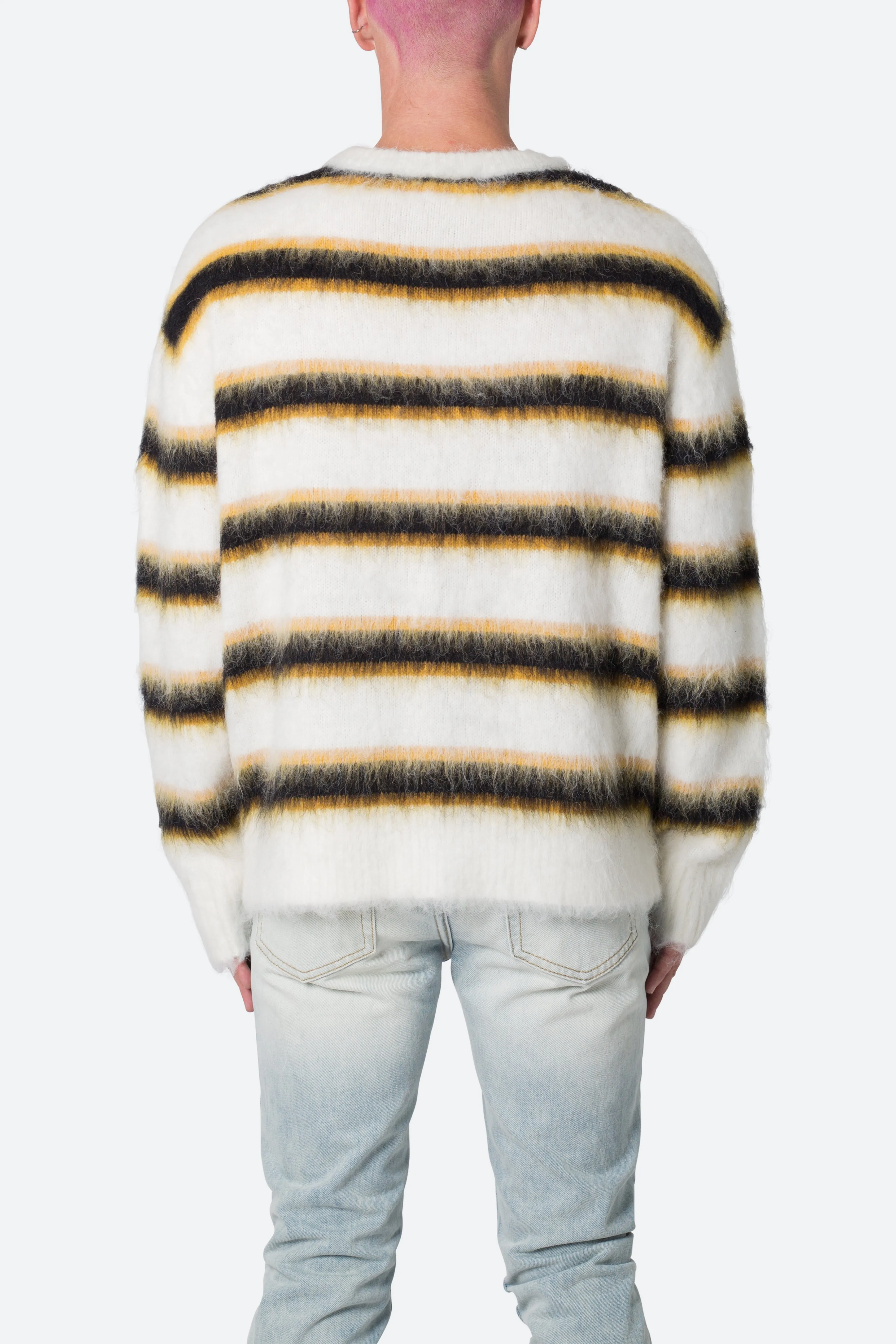 Striped Mohair Sweater - White